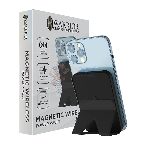 Warrior Power Vault 5000mah Magsafe Portable Type C with kickStand - Black
