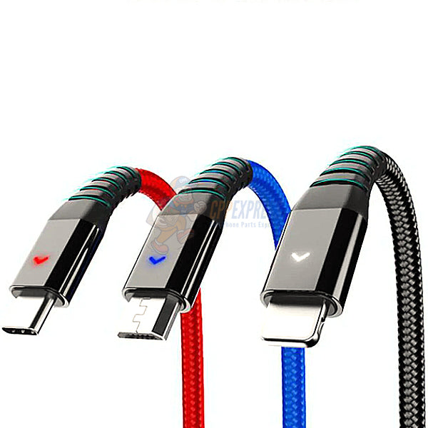 3 in 1 Data Cable USB Type C / Lightning / Micro USB Multiple USB Charging Cable