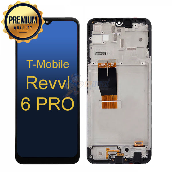 T-Mobile Revvl 6 Pro LCD Touch Screen Digitizer Assembly with Frame - Black