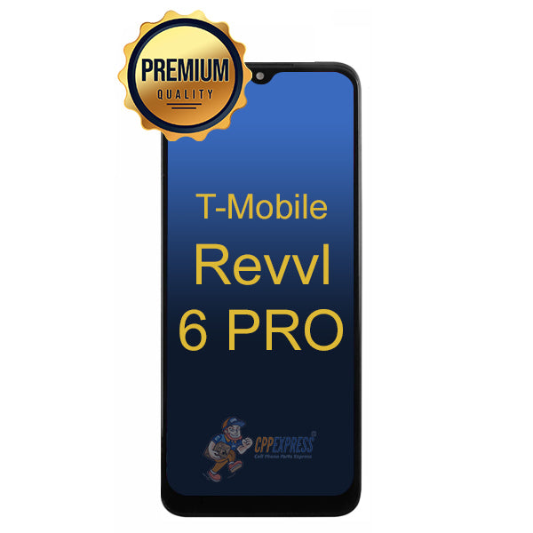 T-Mobile Revvl 6 Pro LCD Touch Screen Digitizer Assembly with Frame - Black