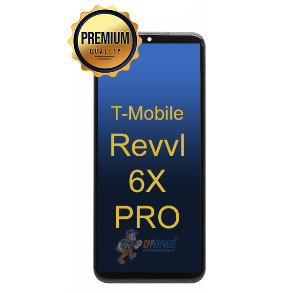 T-Mobile Revvl 6x Pro LCD Touch Screen Digitizer Assembly with Frame - Black