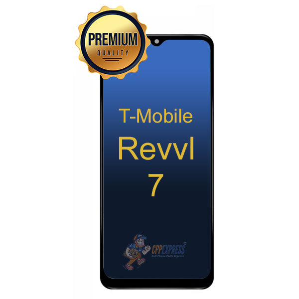 T-Mobile Revvl 7 LCD Touch Screen Digitizer Assembly with Frame - Black