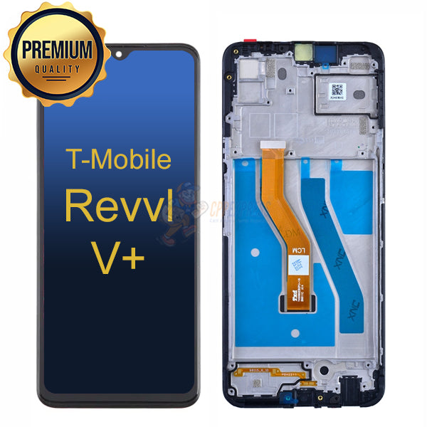 T-Mobile Revvl V+ LCD Touch Screen Digitizer Assembly with Frame - Black