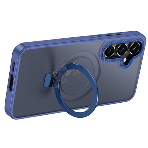Samsung Galaxy S24 Plus Shockproof Magnetic Case With Invisible Stand Holder - Blue