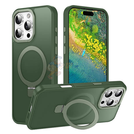 iPhone 16 Pro Shockproof Magnetic Case With Invisible Stand Holder