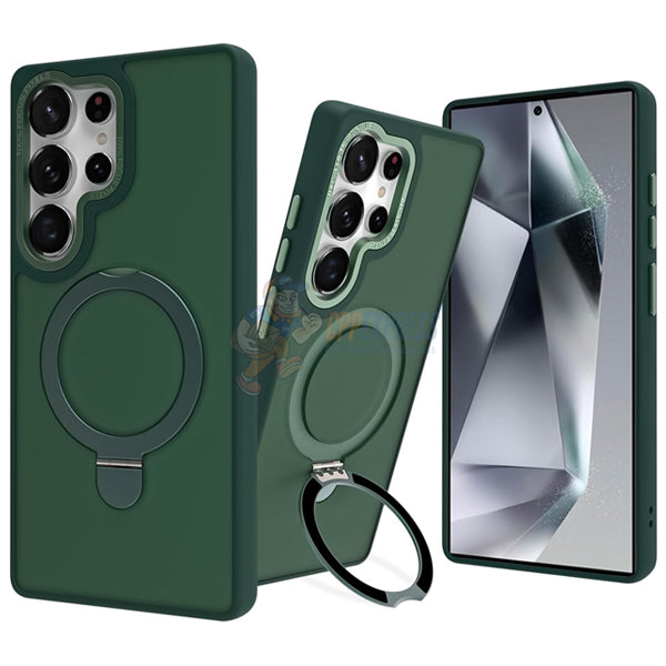 Samsung Galaxy S25 Ultra Shockproof Magnetic Case With Invisible Stand Holder - Green