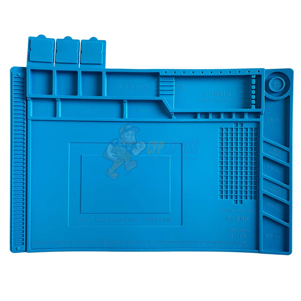 Silicone Repair Mat, Magnetic Soldering Mat Heat Insulation Electronics Repair Mat (Medium) - Blue
