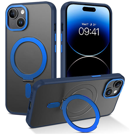 iPhone 15 Plus Shockproof Magnetic Case With Invisible Stand Holder