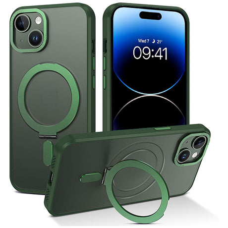 iPhone 15 Plus Shockproof Magnetic Case With Invisible Stand Holder