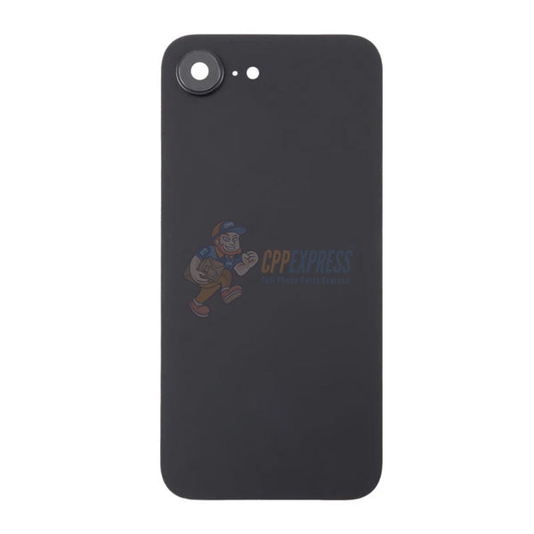 IPhone 16E Battery Back Door Glass Cover With Back Plate & Magnet - Black