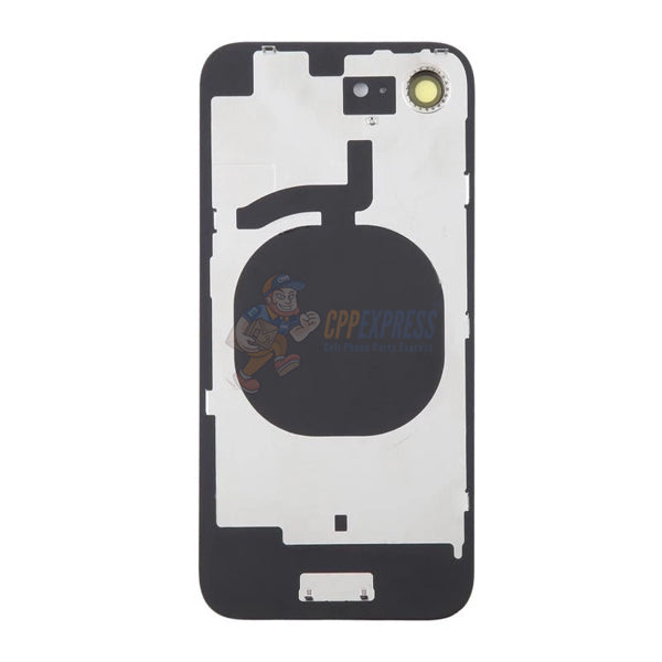 IPhone 16E Battery Back Door Glass Cover With Back Plate & Magnet - Black