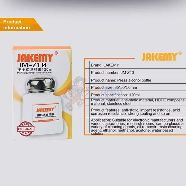 JM-Z10 120ML Portable Plastic Liquid Dispenser Pumping Alcohol Dispenser Bottle