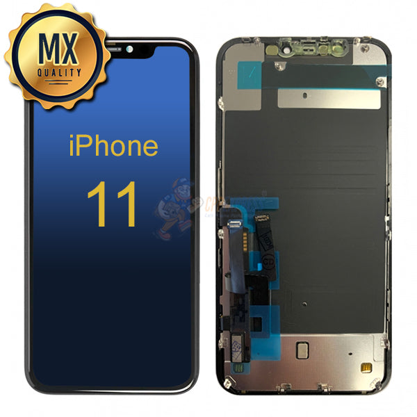 iPhone 11 - LCD Touch Screen Digitizer Assembly With Backplate MX COF Quality Black