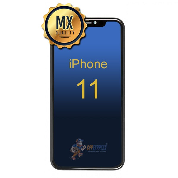 iPhone 11 - LCD Touch Screen Digitizer Assembly With Backplate MX COF Quality Black