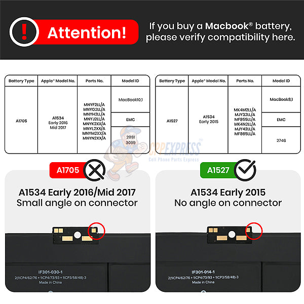 MacBook Retina 12" A1534 Early 2015 Premium Battery Replacement
