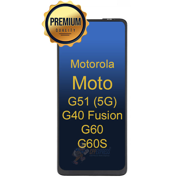 Motorola Moto G51 (5G) / G40 Fusion / G60 / G60S LCD Assembly Without Frame - Black