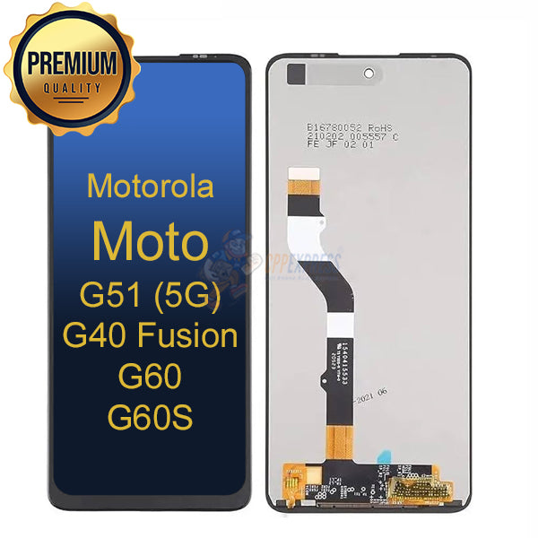 Motorola Moto G51 (5G) / G40 Fusion / G60 / G60S LCD Assembly Without Frame - Black