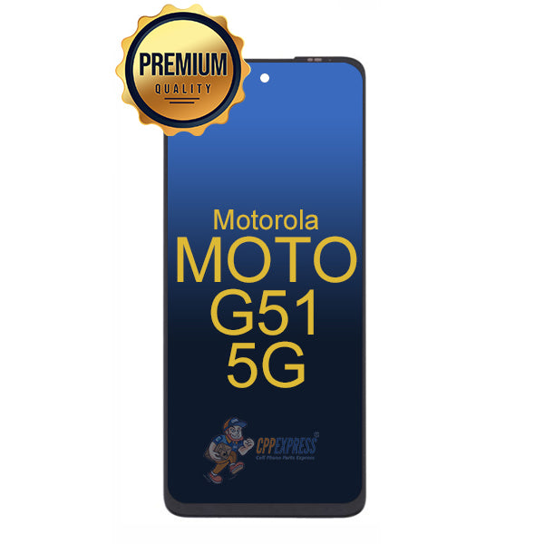 Motorola Moto G51 5G / G40 Fusion - LCD Touch Screen Digitizer Assembly Without Frame - Black