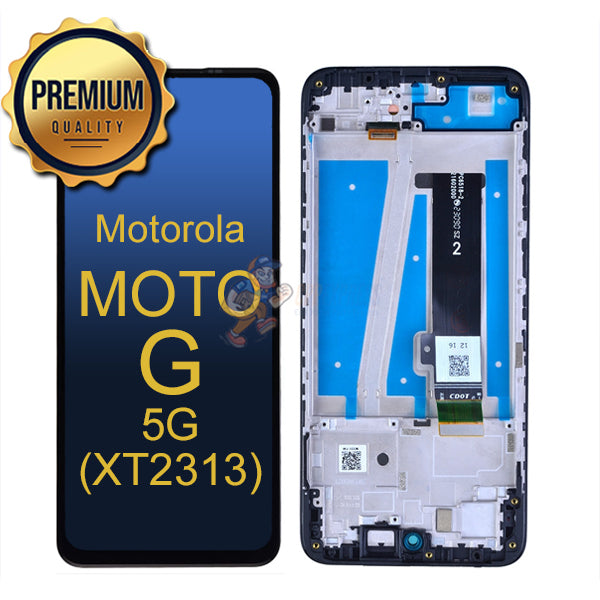 Motorola Moto G 5G XT2313-6 (2023) - LCD Touch Screen Digitizer Assembly With Frame - Black