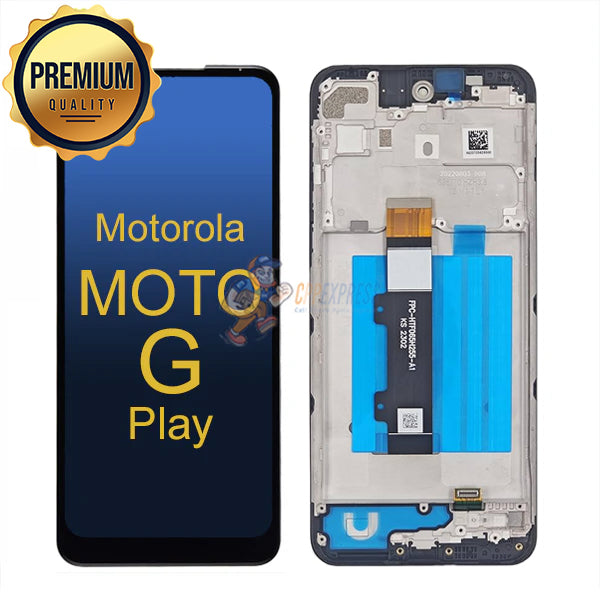 Motorola Moto G Play XT2271 (2023) - LCD Touch Screen Digitizer Assembly With Frame - Black