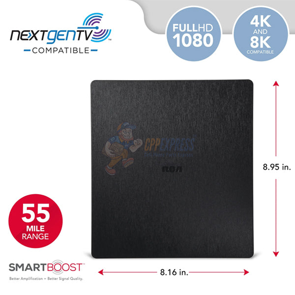 RCA Amplified Indoor Flat HDTV Antenna Multi-Directional 8K Ultra HD