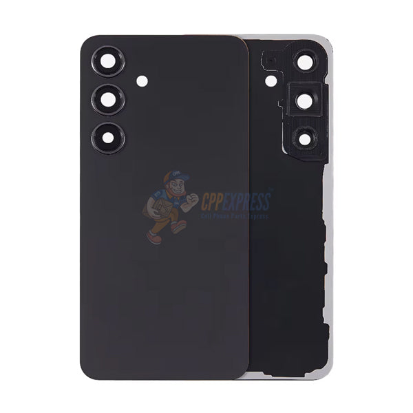 Samsung Galaxy S24 Battery Back Door Glass Perfect Fit Premium Back Cover with Camera Lens Installed – Black