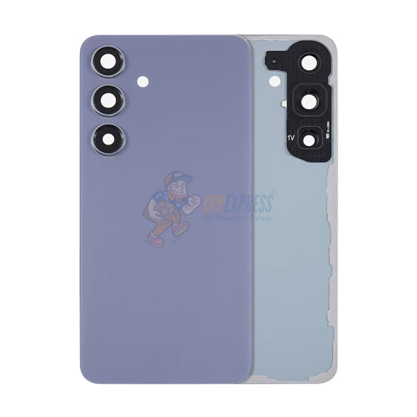 Samsung Galaxy S24 Battery Back Door Glass Perfect Fit Premium Back Cover with Camera Lens Installed – Purple