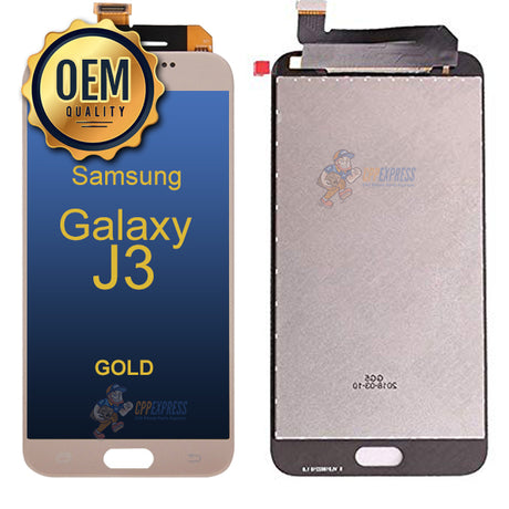 Samsung Galaxy J3 LCD Touch Screen Digitizer & Assembly without Frame - Gold