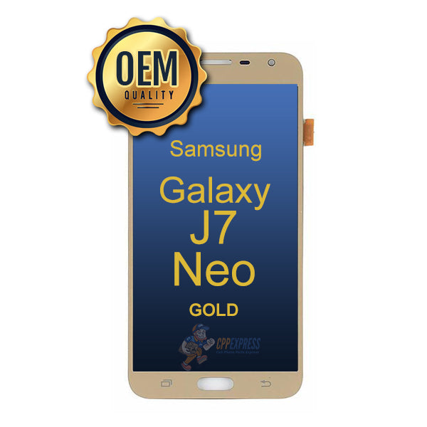 Samsung Galaxy J7 Neo 2017 - LCD Touch Screen Digitizer & Assembly Without Frame - Gold