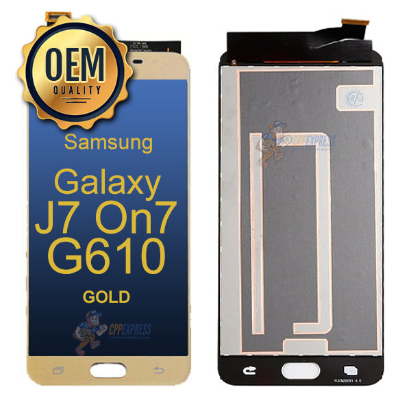 Samsung Galaxy J7 On7 (G610 / 2016) - LCD Touch Screen Digitizer & Assembly without Frame - Gold