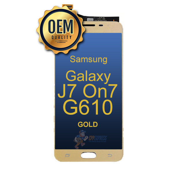 Samsung Galaxy J7 On7 (G610 / 2016) - LCD Touch Screen Digitizer & Assembly without Frame - Gold