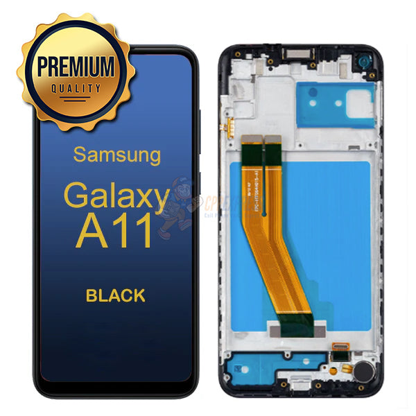 Samsung Galaxy A11- LCD Touch Screen Digitizer Assembly With Frame - Black