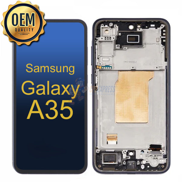 Samsung Galaxy A35 - LCD Touch Screen Digitizer Assembly With Frame - Black