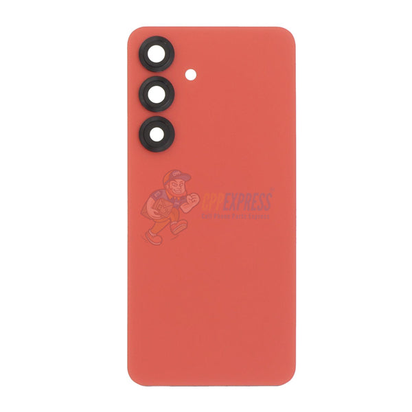Samsung Galaxy S25 Battery Door Back Glass with Camera Lens Cover - Coral Red