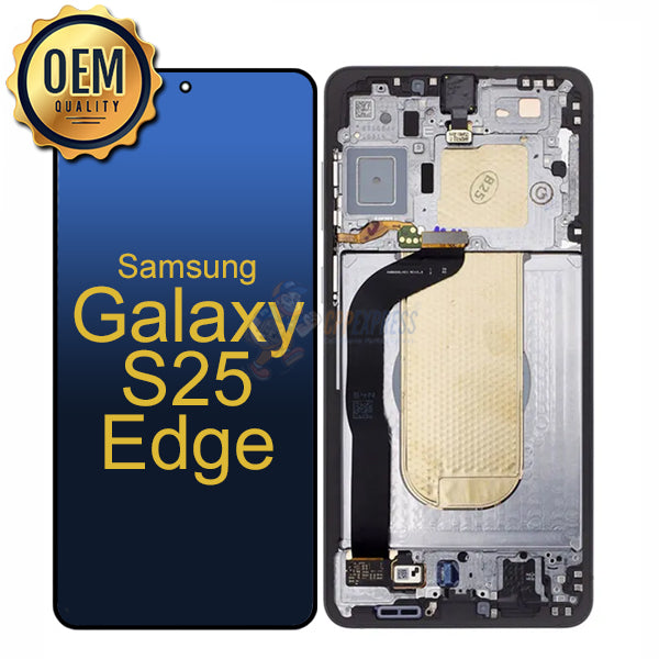 Samsung Galaxy S25 Edge - OEM Display Screen Touch Digitizer Assembly With Frame - Black