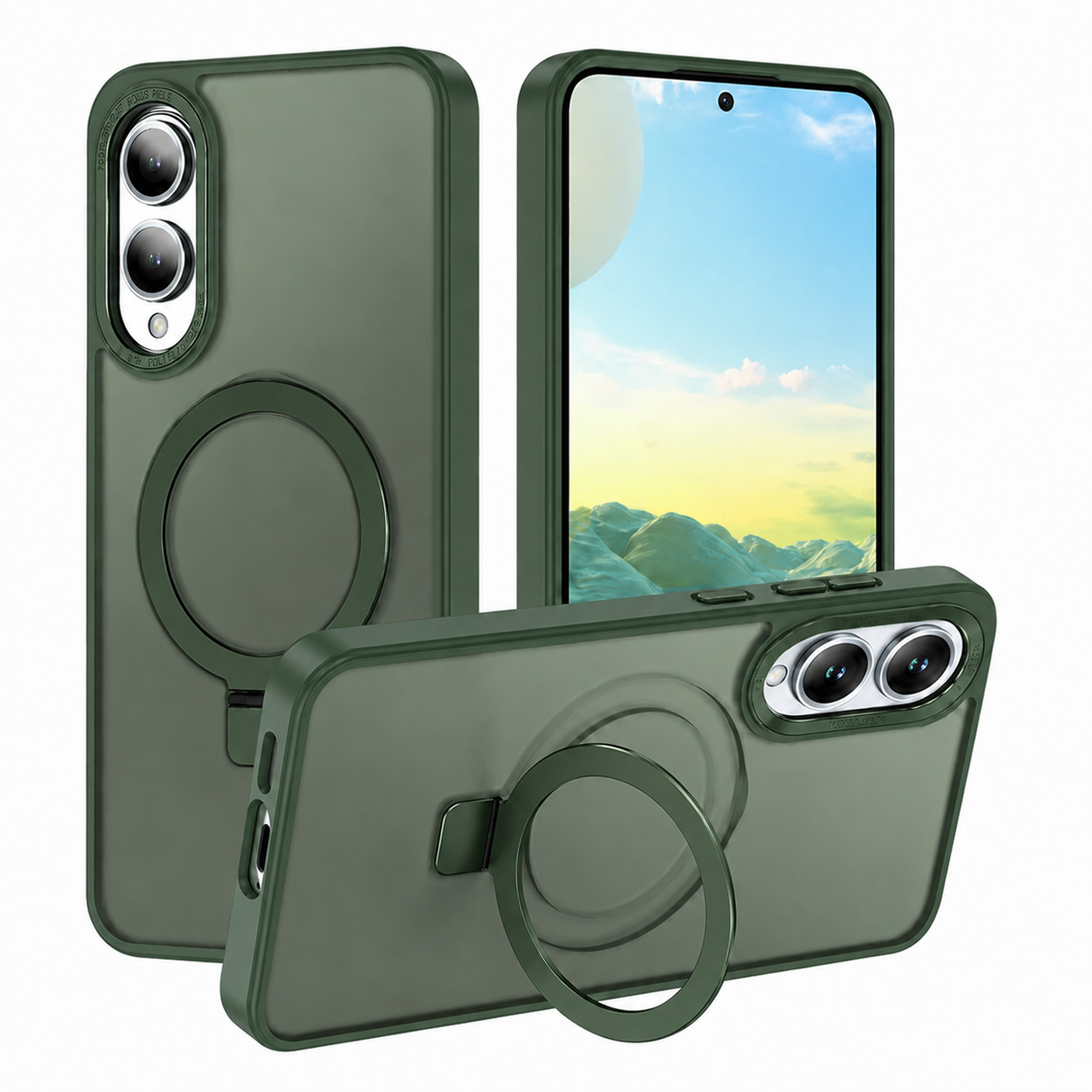 Samsung Galaxy S25 Edge Shockproof Magnetic Case With Stand Holder