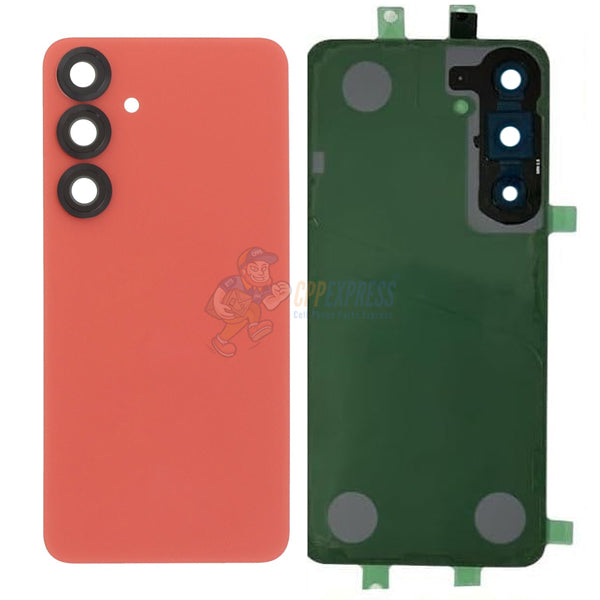Samsung Galaxy S25 Plus Battery Door Back Glass with Camera Lens Cover - Coral Red