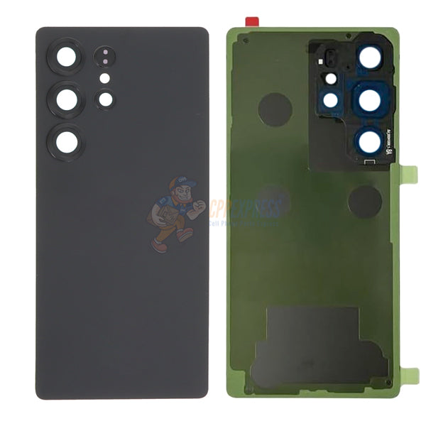 Samsung Galaxy S25 Ultra Battery Door Back Glass with Camera Lens Cover - Titanium Black