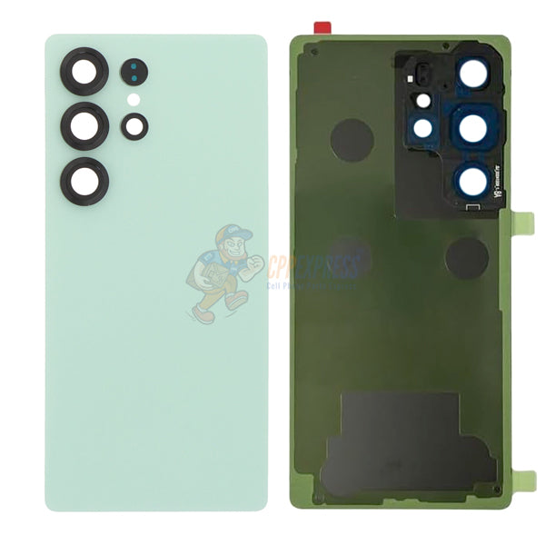 Samsung Galaxy S25 Ultra Battery Door Back Glass with Camera Lens Cover - Titanium Jade Green