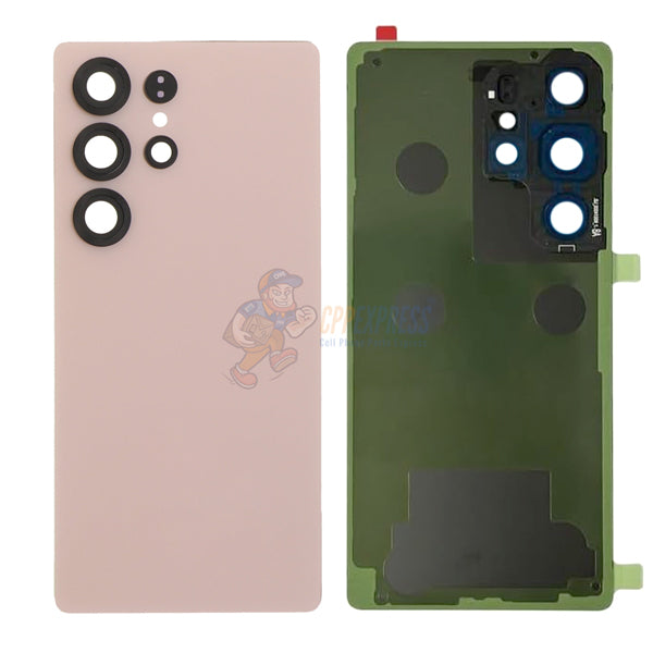 Samsung Galaxy S25 Ultra Battery Door Back Glass with Camera Lens Cover - Titanium Pink Gold