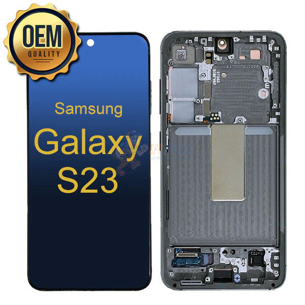 Samsung Galaxy S23 LCD Touch Screen Digitizer Assembly with Frame Replacement Black