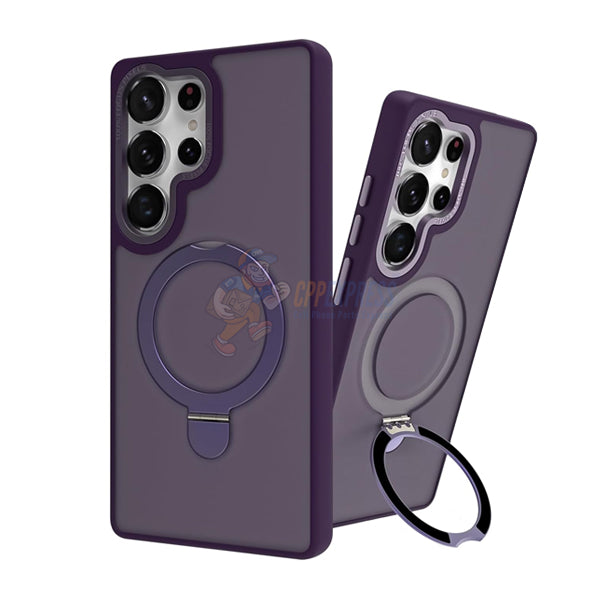 Samsung Galaxy S25 Ultra Shockproof Magnetic Case With Invisible Stand Holder