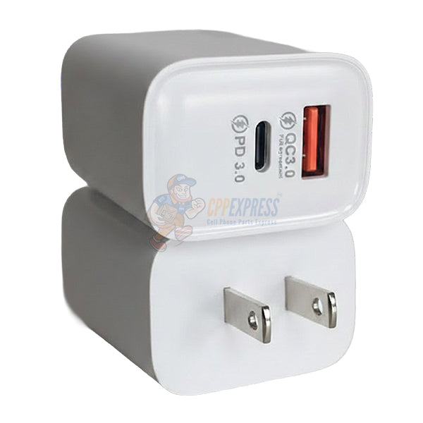 Warrior PowerCube 45W Dual-Port GaN USB-C PD + QC 3.0 Wall Adapter Charger