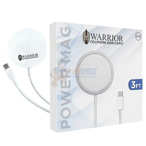 Warrior Power Mag USB-C  Fast Magnetic Wireless Charger 3FT Long