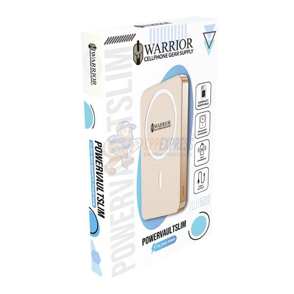 Warrior Power Vault Slim 5000mah Magnetic Wireless Portable Power Bank - Gold