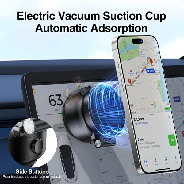 Warrior Autogrip 360° Rotating USB-C Charging Magnetic Phone Holder - Black