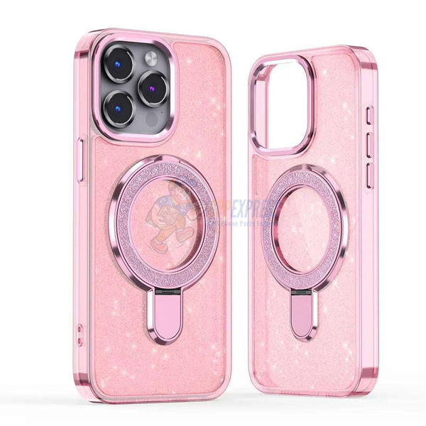 iPhone 14 Pro Glitter Magsafe with Stand ShockProof Protective Case Cover