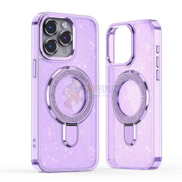 iPhone 14 Pro Glitter Magsafe with Stand ShockProof Protective Case Cover