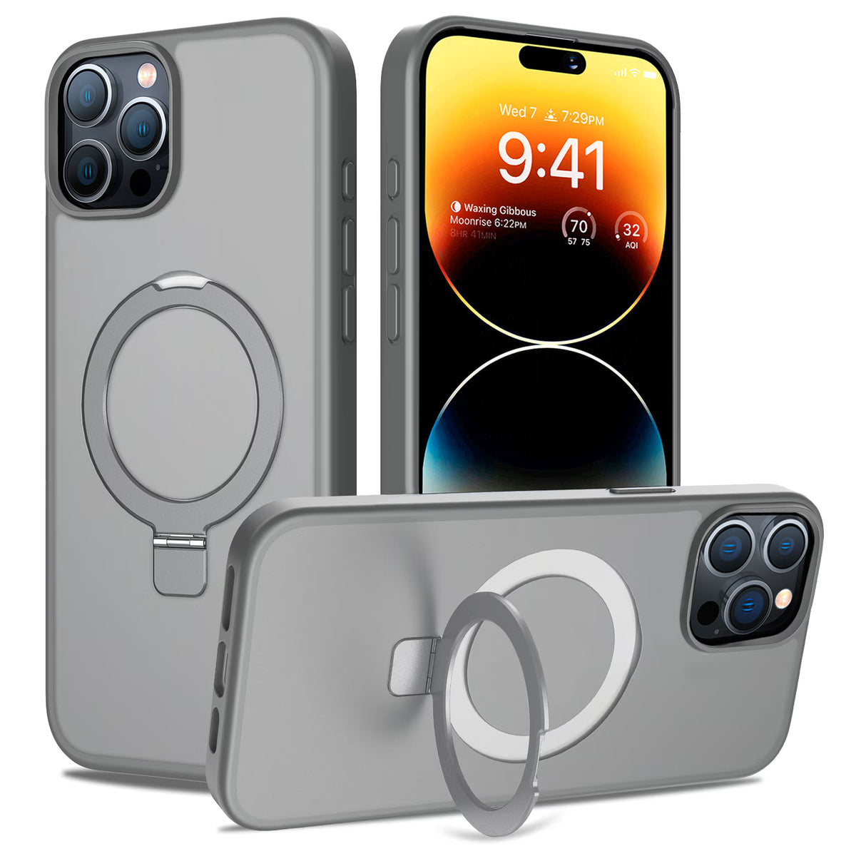 iPhone 14 Pro Shockproof Magnetic Case With Stand Holder
