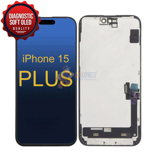 iPhone 15 Plus - Soft OLED Reading Diagnostic Display Touch Digitizer Assembly - Black